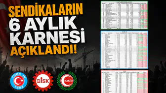 Sendikaların 6 aylık karnesi açıklandı!