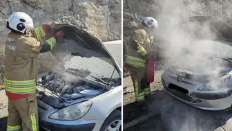 Hatay’da seyir halindeki otomobil alev alev yandı