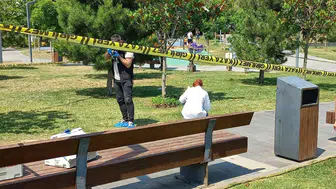 Çatalca'da bir kişi, parkta eşini boğazından bıçakladı