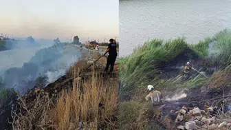Antakya'da Asi Nehri kenarındaki sazlık alanda yangın : Ekipler tarafından söndürüldü