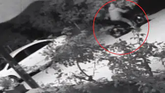 Bursa'da park halindeki otomobili maskeyle gelip kundakladı