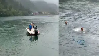 Uzungöl’de çanta için göle atlayan Arap turist aranıyor