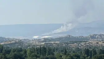 Denizli'de Hierapolis Antik Kenti yakınlarında yangın