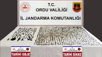 Ordu'da tarihi eser operasyonu : Bin 95 sikke ve 121 obje ele geçirildi
