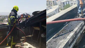 Aydın Efeler'de çatı yangını : 1 kişi dumandan etkilendi
