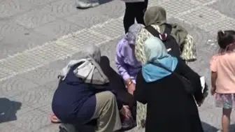 Samsun'da sıcaktan bayılan kadının yardımına çevredekiler koştu