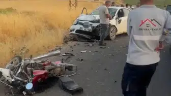 Mardin'de otomobille çarpışan motosikletteki 2 kişi hayatını kaybetti