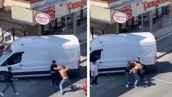 Ataşehir'de dehşet ! Sokak ortasında tekme tokat kavga ettiler