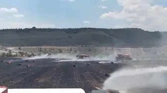 Burdur Gölhisar'da 20 dönümlük otluk alanda yangın