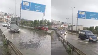 Zonguldak Alaplı'da yağış etkisi : Sürücüler zor anlar yaşadı