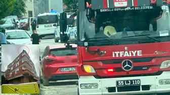 Samsun'da çatıya çıkan şahıs ekipleri alarma geçirdi ! Polis ikna ederek indirdi