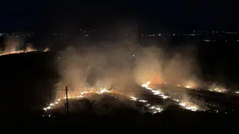 Osmaniye’de mısır tarlasında anız yangını