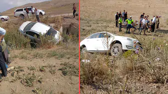 Van'da kontrolden çıkan otomobil, bariyerlere çarptı : 3 yaralı