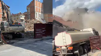 Zeytinburnu'nda yıkım anında 4 katlı bina bir anda çöktü