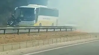 Bursa'nın Nilüfer ilçesinde anız yangını