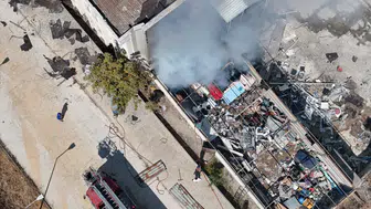 Sinop Boyabat'ta eski hastane binasında yangın çıktı