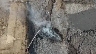 Iğdır'da katı atık tesisinde yangın çıktı