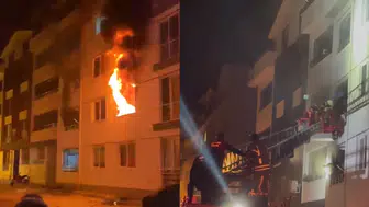 Tokat'ta apartman dairesinde yangın : 4 kişi dumandan etkilendi