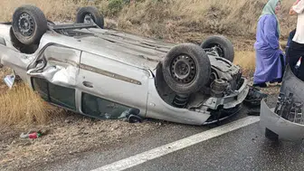 Burdur Salda'da otomobil takla attı : 4 kişi yaralandı