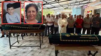 Yangında hayatını kaybeden anneanne ve torunu defnedildi