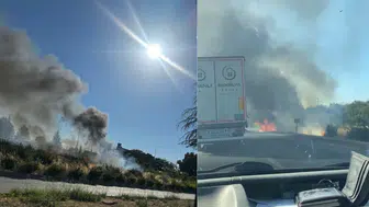 Eskişehir'de seyir halindeki araç alev alev yandı