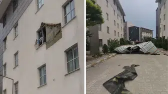 Van'da fırtına koptu : KYK yurdunun çatısı uçtu