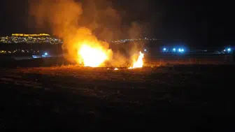 Mardin'de seyir halindeki otomobil alev alev yandı