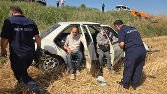 Ankara'da iki otomobil uçuruma yuvarlandı : 5 yaralı