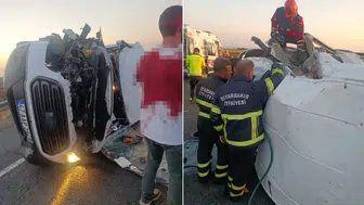 Diyarbakır'da trafik kazası : 2 ölü, 6 yaralı