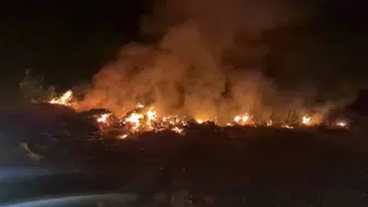 Hatay Arsuz'da otluk ve çöplük alanda yangın