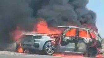 Gaziantep'te seyir halindeki otomobil alev alev yandı