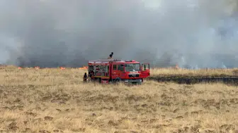 Bitlis'te korkutan yangın ! Rüzgarla yayıldı, 300 dönümlük alan zarar gördü