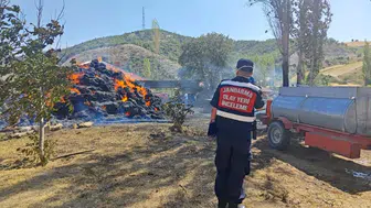 Isparta'da besihanede yangın : 1 inek telef oldu, binlerce saman yandı