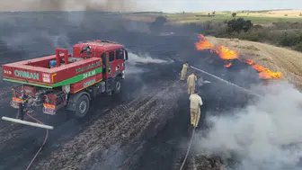 Edirne'de anız yangını köylerde paniğe neden oldu