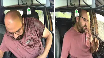 Artvin’de taksi şoförü ölümden döndü ! Kamyonun sıçrattığı çamurlu su taksinin içine girdi