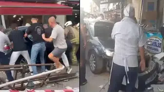 Beykoz'da otomobil yayaların arasında daldı : Yaralılar var