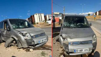 Elazığ'da kontrolden çıkan ticari araç kaza yaptı : 1 yaralı