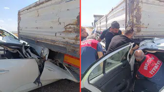 Adıyaman'da otomobil, tıra arkadan çarptı : 1 ağır yaralı
