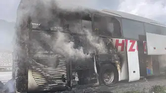 Samsun'da seyir halindeki otobüste yangın: Yolcular tahliye edildi