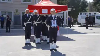 Şanlıurfa'da vefat eden Başkomiser Hacı Murat Özbal için Emniyet'te tören düzenlendi