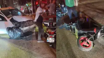 Bursa'da motosiklet ile otomobil çarpıştı : 1 ölü, 1 yaralı