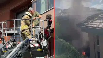 Sarıyer'de sitede korkutan yangın : Mahsur kalan 8 kişi kurtarıldı