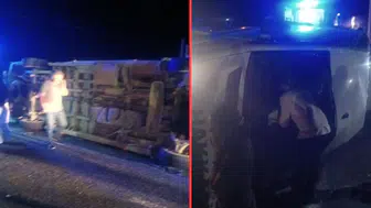 Yolcu otobüsü devrildi : 2'si çocuk 9 yaralı