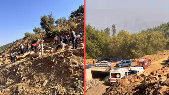 Hatay'da sepetli motosiklet uçuruma yuvarlandı : 3 yaralı
