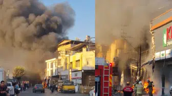 İzmir'de bir iş yerinde yangın : Patlamalar meydana geldi
