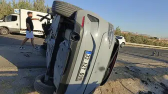Sivrihisar'da otomobil yan yattı: 1 yaralı