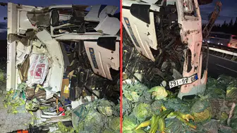 Mersin'de tır ile çarpışan kamyon sürücüsü öldü