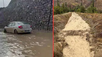 Erzurum-Artvin yolunda sağanak çilesi