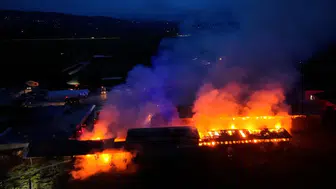 Samsun-Sinop kara yolunda yangın :
