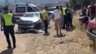 Bursa İnegöl'de iki otomobil çarpıştı: 1'i bebek 6 kişi yaralandı